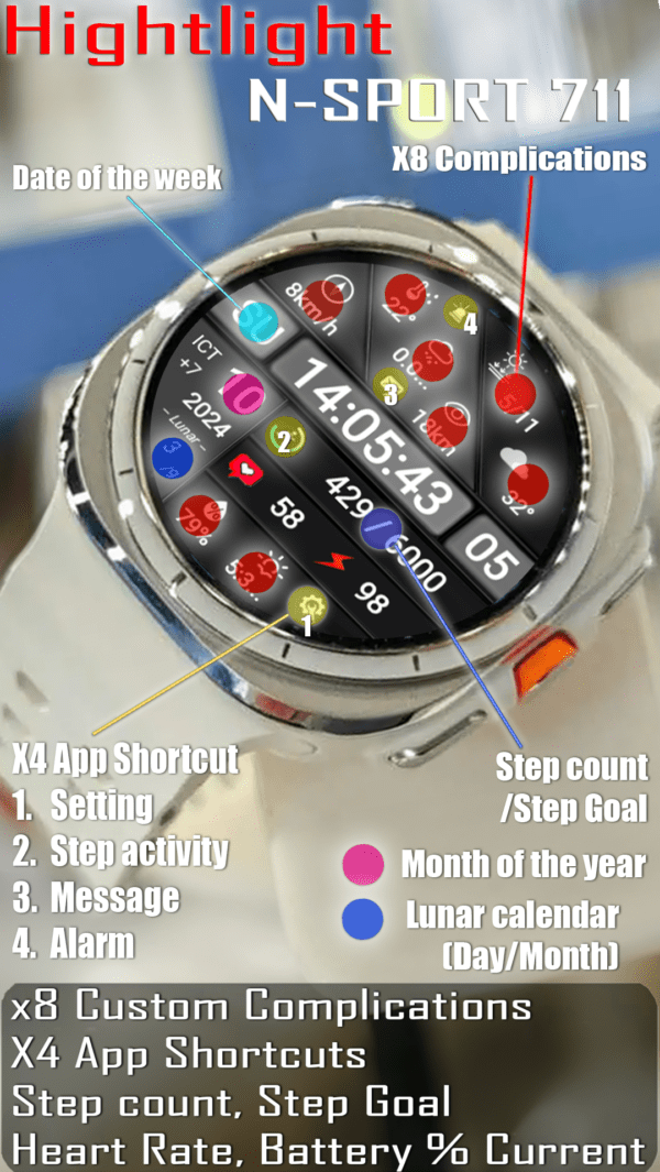 N-Sport711 Multinews Watch Face - Hình Ảnh 2