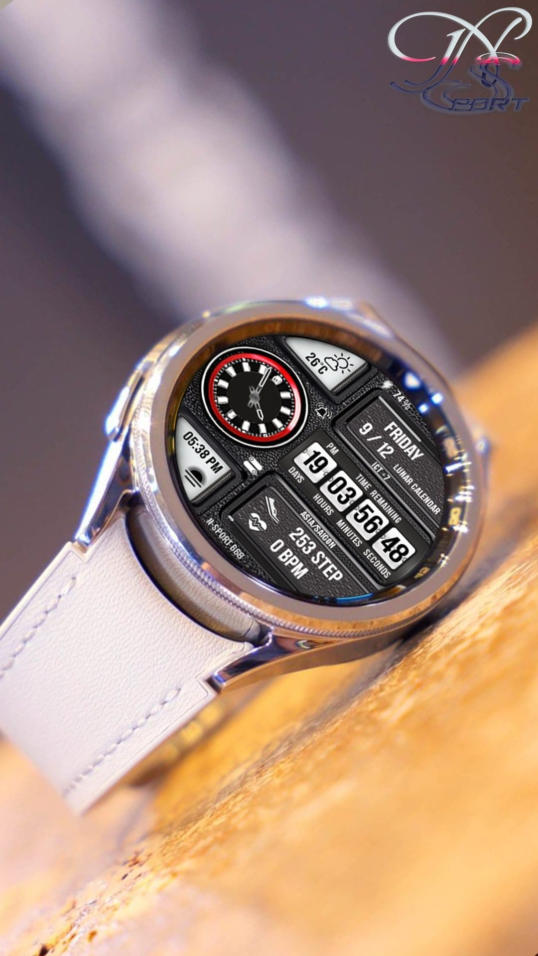 Samsung Galaxy Watch faces - N-SPORT 668 Flip Digital Watch Face WearOS