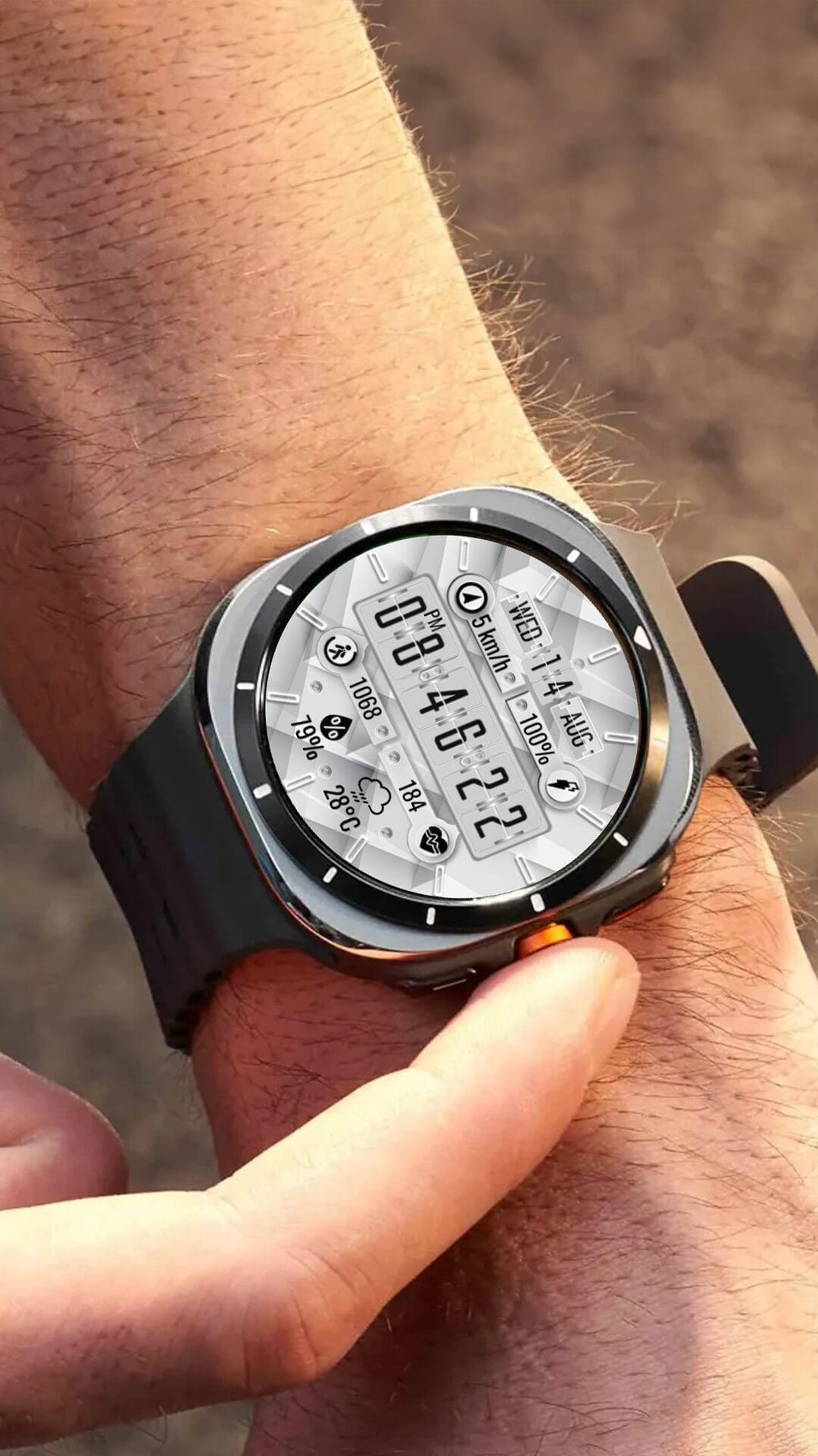 Samsung Watch Face - N-SPORT646 WhiteFlip WatchFace N-SPORT Watch Face