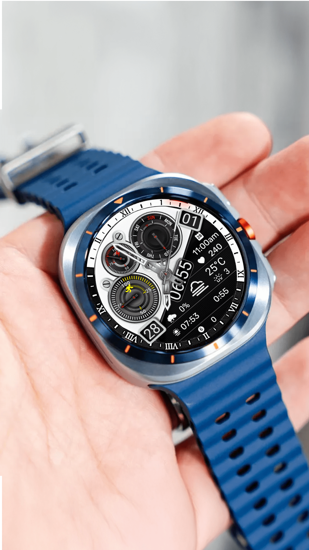 Samsung Galaxy Watch faces - N-SPORT 776 Classic Wearos Watch Face N-SPORT Watch Face Samsung Watch Ultra, 8,7,6,5,4 Classic