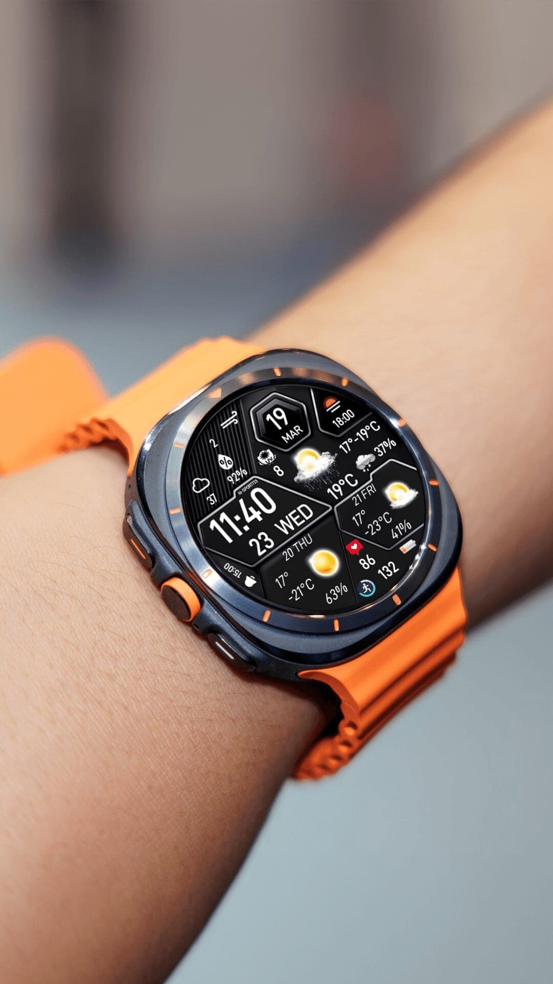 Samsung Galaxy Watch faces - N-SPORT Watch Real-time Weather Digital Watch Face for Samsung & Wear OS