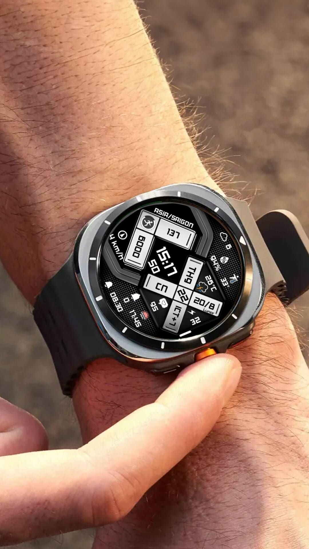 Samsung Watch Ultra face - N-SPORT 708 Luxury Digital Watch Face for Samsung & Wear OS