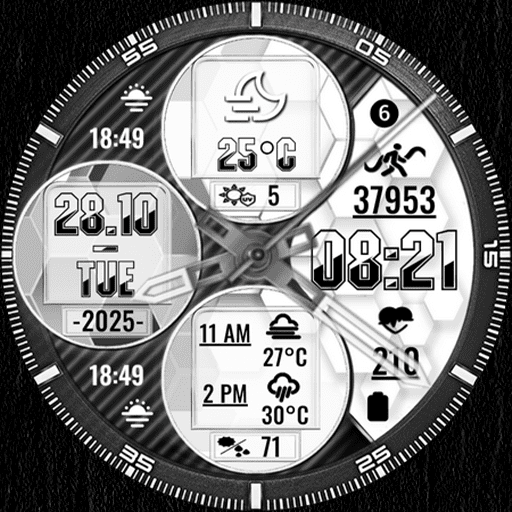 Samsung Watch Ultra face - N-SPORT 768 Real-time Weather Luxury Hybrid Watch Face for Samsung & Wear OS