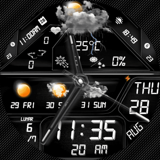 Samsung Watch Ultra face - N-SPORT 759 Holiday Seasonal Real-time Weather Luxury Hybrid Watch Face for Samsung & Wear OS