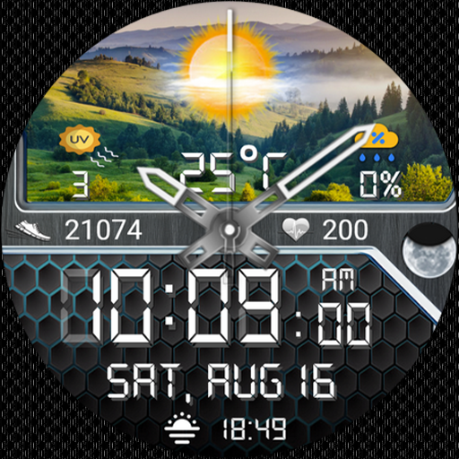 Samsung Watch Ultra face - N-SPORT 763 Holiday Seasonal Real-time Weather Luxury Hybrid Watch Face for Samsung & Wear OS