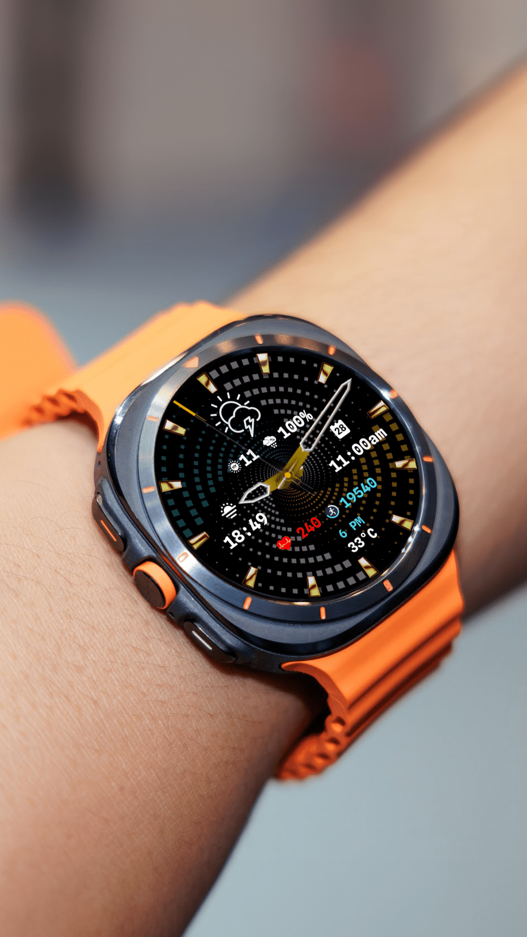 Samsung Watch Ultra face - N-SPORT 783 Real-time Weather Luxury Gyro Motion Hybrid Watch Face for Samsung & Wear OS