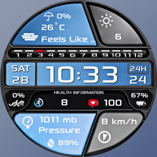 Samsung Watch Ultra face - N-SPORT 701 Luxury Digital Watch Face for Samsung & Wear OS