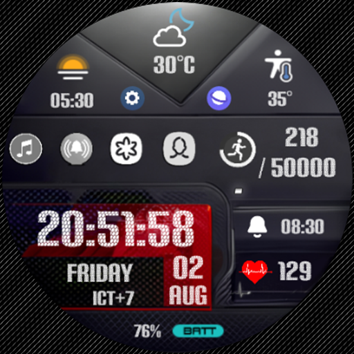 Samsung Watch Ultra face - N-SPORT 706 Luxury Digital Watch Face for Samsung & Wear OS