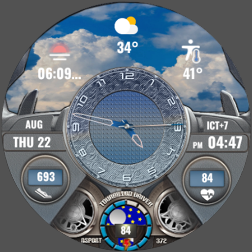 N-SPORT372 Driver Tourbillon Luxury Watch Face on Samsung Galaxy Watch