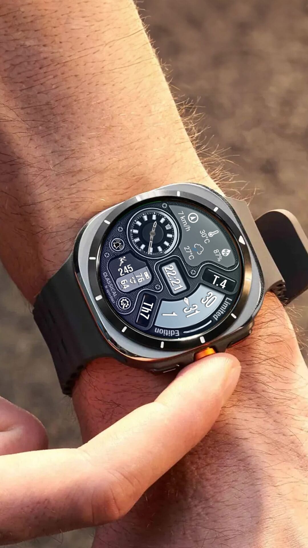 N-SPORT 198 Luxury Hybrid Watch Face