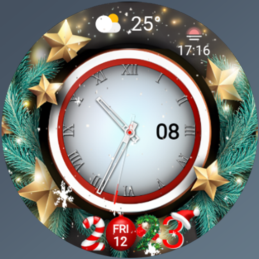 Samsung Watch Ultra face - N-SPORT 673 Merrychristmas analog Watch Face for Samsung & Wear OS