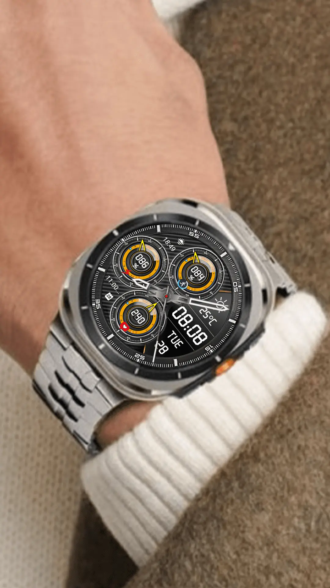 N-SPORT 767 hybrid watch face with weather and complication slots