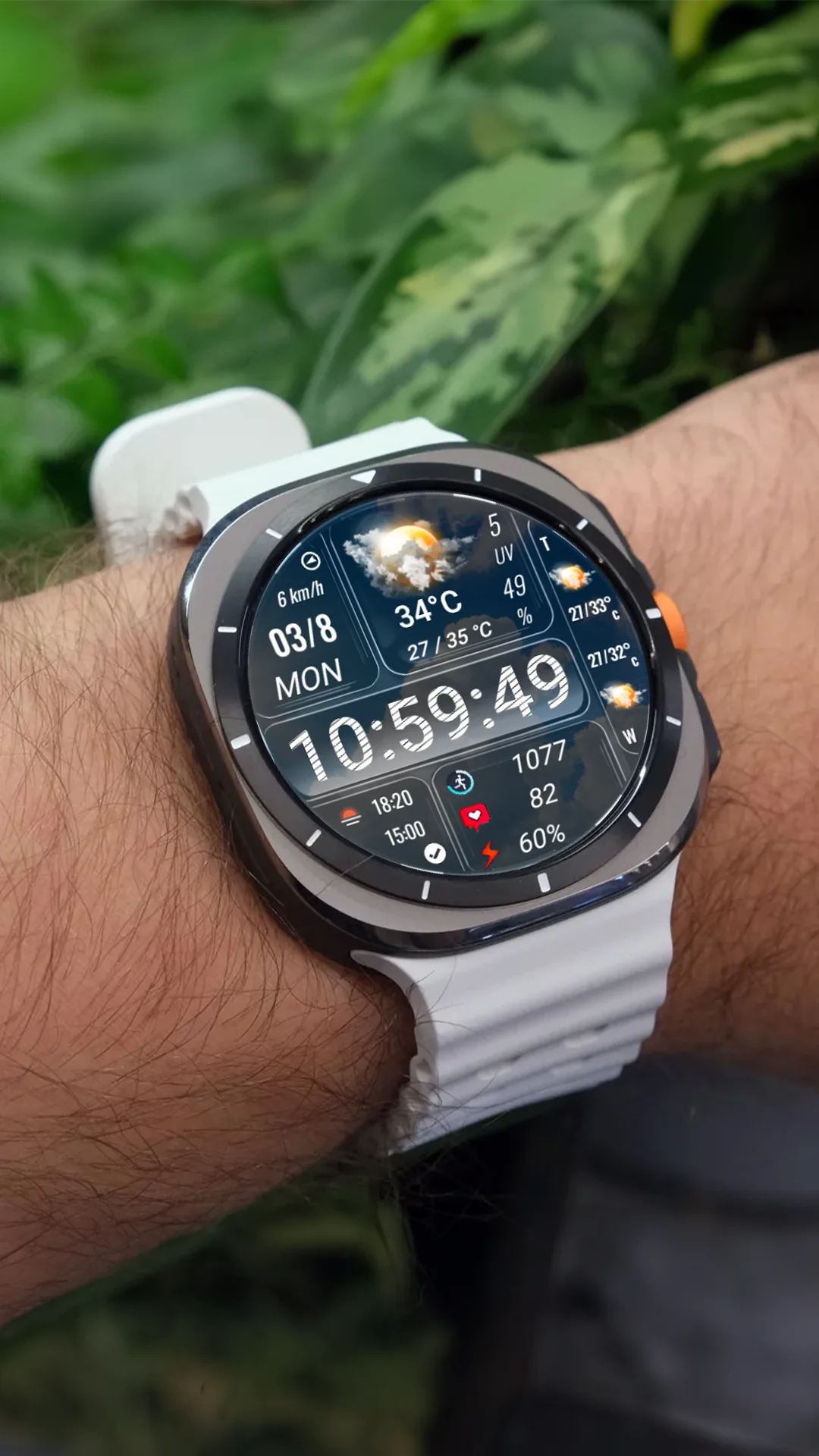 N-SPORT 764 digital dial on Wear OS with 15-state dynamic weather icons