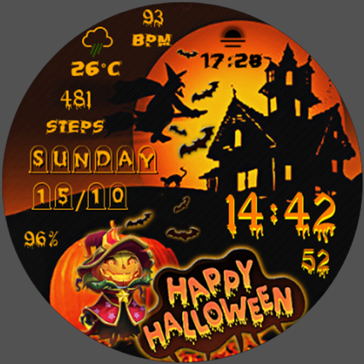 N-SPORT 666 Halloween Holiday watch face on Samsung Galaxy Watch